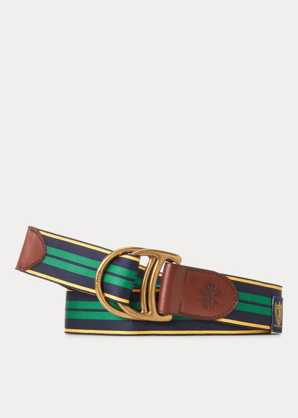 Ralph Lauren Equestrian Grosgrain Belt Tmavě Blankyt Žluté Zlaté Zelene | pV5FtQxa