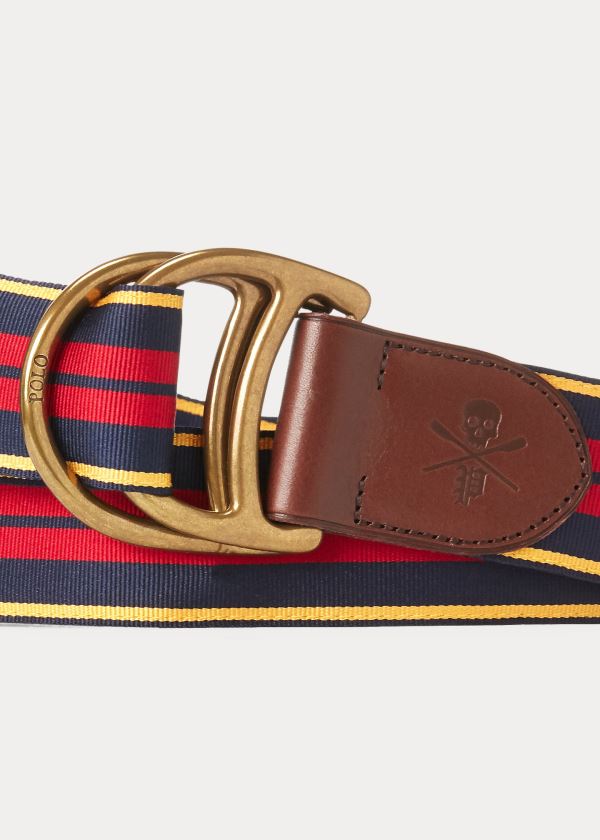 Ralph Lauren Equestrian Grosgrain Belt Tmavě Blankyt Žluté Červené | pdFVUuxz