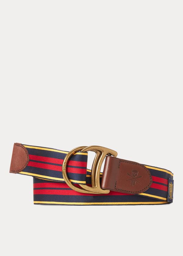 Ralph Lauren Equestrian Grosgrain Belt Tmavě Blankyt Žluté Červené | pdFVUuxz