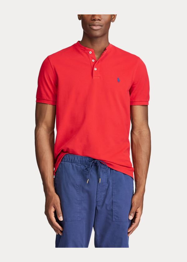 Ralph Lauren Featherweight Mesh Henley Červené | 3FutWQ5s