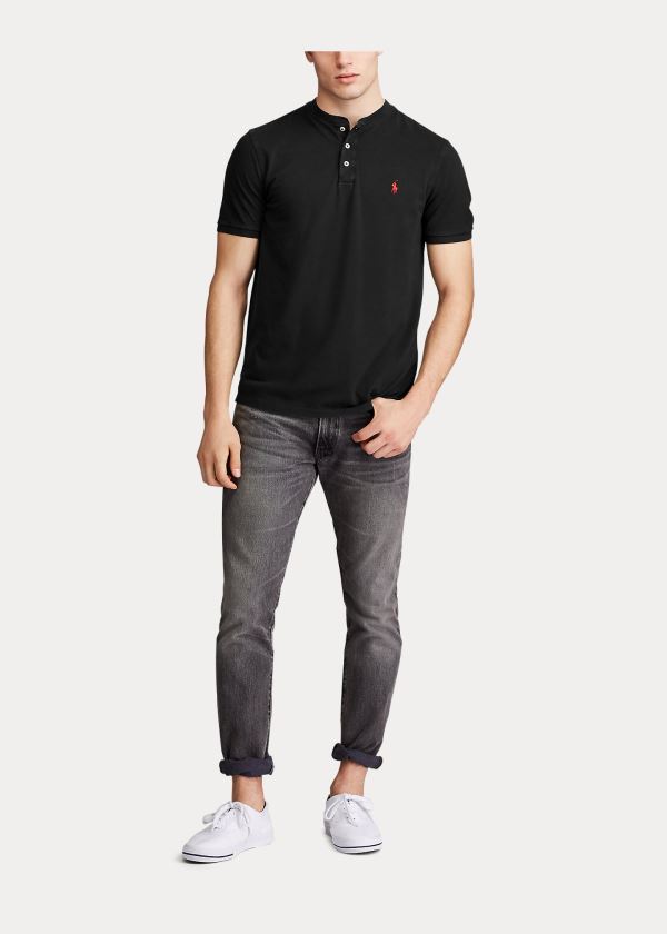 Ralph Lauren Featherweight Mesh Henley Černé | RPqZjPkP