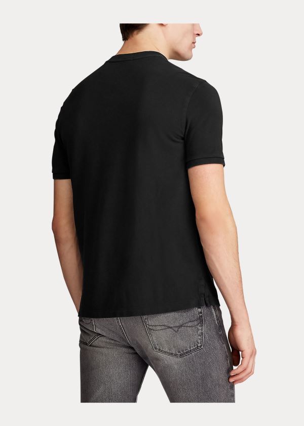 Ralph Lauren Featherweight Mesh Henley Černé | RPqZjPkP