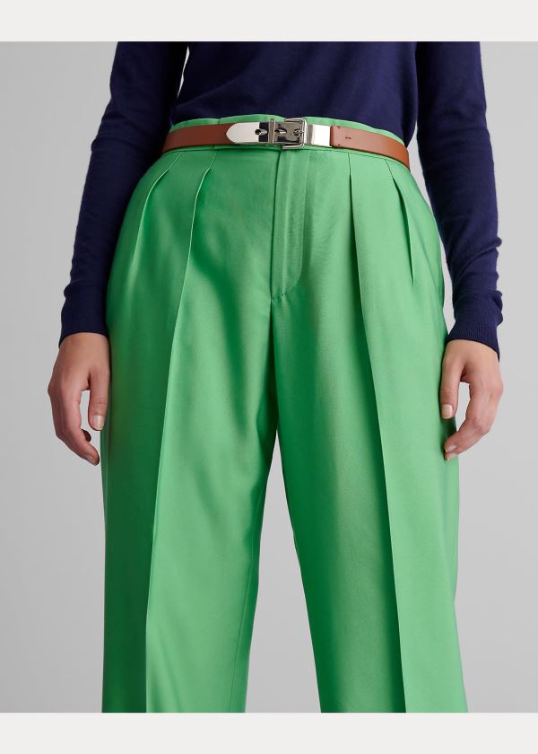 Ralph Lauren Ferra Silk Gabardine Pant Zelene | p7XRH1si