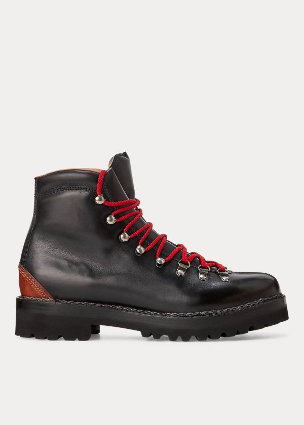 Ralph Lauren Fidel Burnished Calfskin Boot Černé | VOYQ54OZ