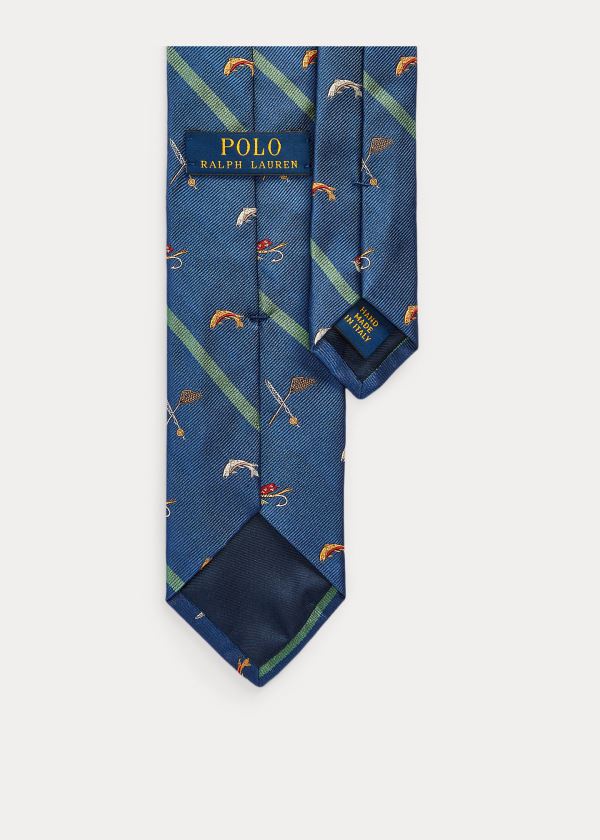 Ralph Lauren Fisherman's Club Silk Tie Světle Blankyt | EQXpmoEm