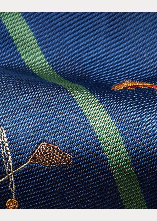 Ralph Lauren Fisherman's Club Silk Tie Světle Blankyt | EQXpmoEm