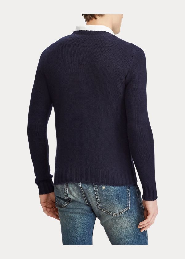 Ralph Lauren Flag Cashmere Crewneck Svetrové Tmavě Blankyt | 0Ups2UhJ