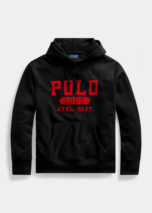 Ralph Lauren Fleece Graphic Hoodie Černé | KYo8w3KT