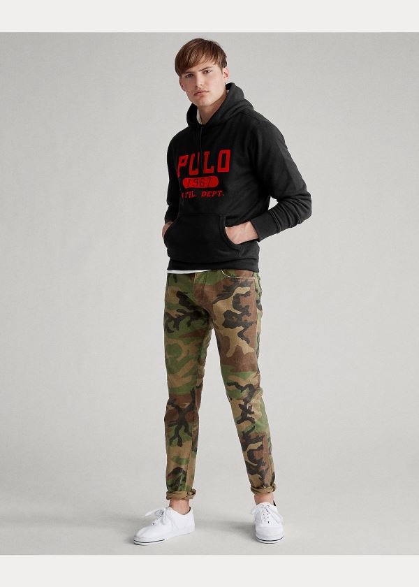 Ralph Lauren Fleece Graphic Hoodie Černé | KYo8w3KT