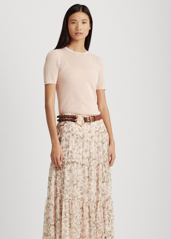 Ralph Lauren Floral Tiered Georgette Skirt Růžové Viacfarebný | 1KYi4jR2