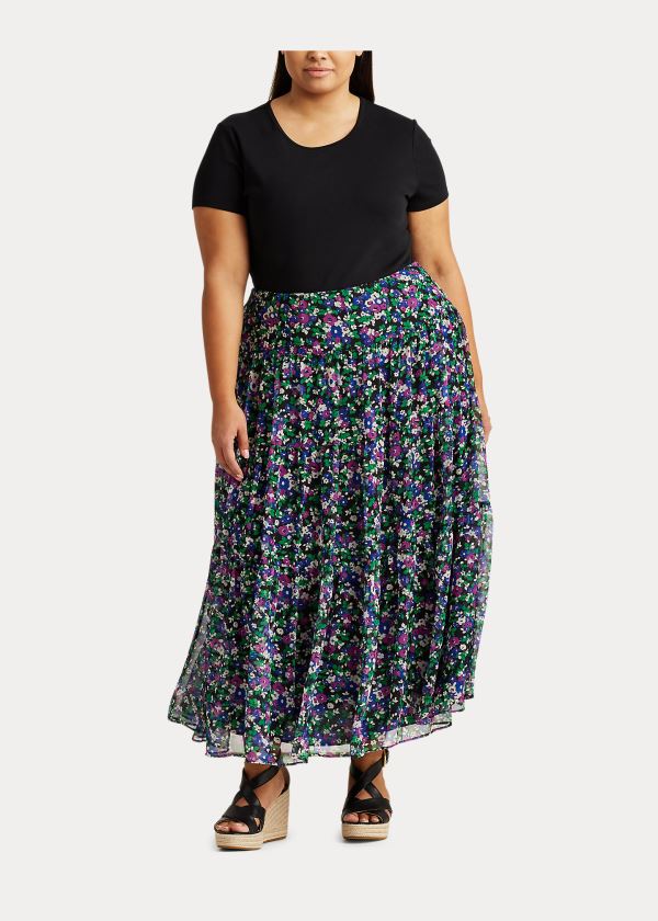 Ralph Lauren Floral Tiered Peasant Skirt Černé Viacfarebný | 8fx1V2qF