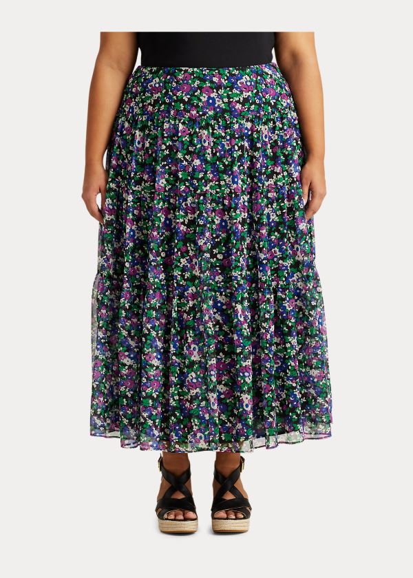 Ralph Lauren Floral Tiered Peasant Skirt Černé Viacfarebný | 8fx1V2qF