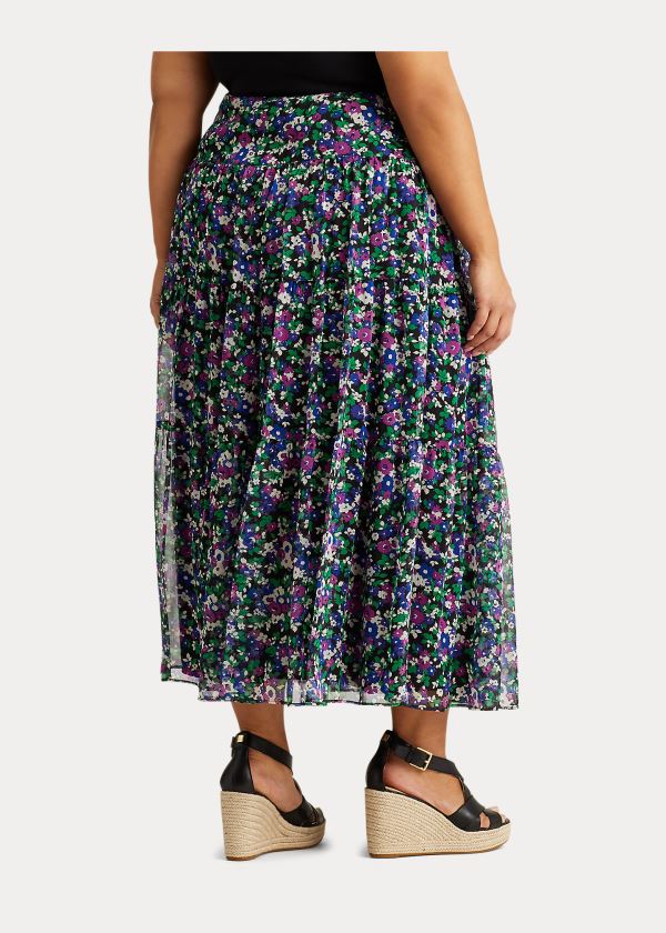 Ralph Lauren Floral Tiered Peasant Skirt Černé Viacfarebný | 8fx1V2qF