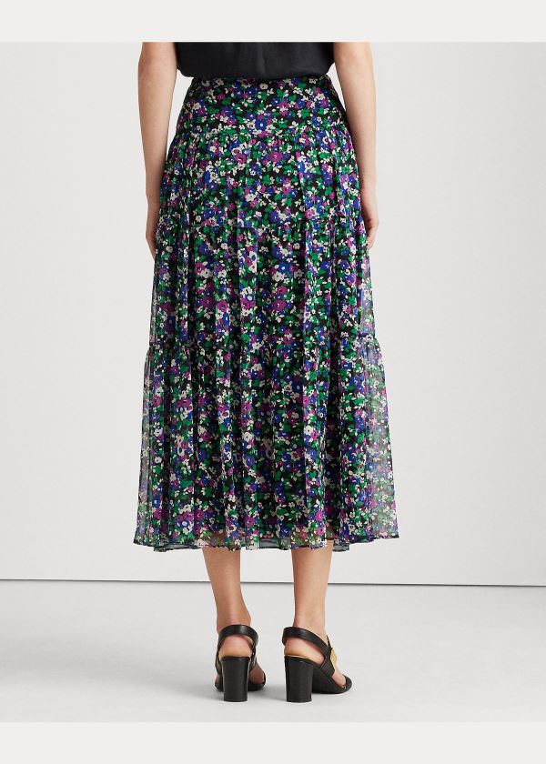 Ralph Lauren Floral Tiered Peasant Skirt Černé Viacfarebný | PcjxTdEv