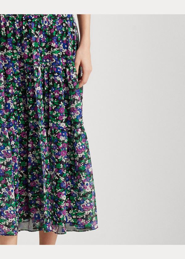 Ralph Lauren Floral Tiered Peasant Skirt Černé Viacfarebný | PcjxTdEv