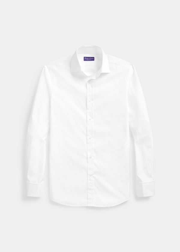 Ralph Lauren French-Cuff Jacquard Shirt Bílé | LyMRXpH4