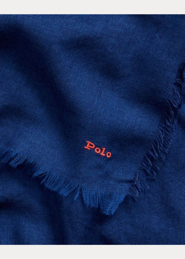 Ralph Lauren Fringe Wool-Blend Scarf Královská Modrá Blankyt | jHCIWij0