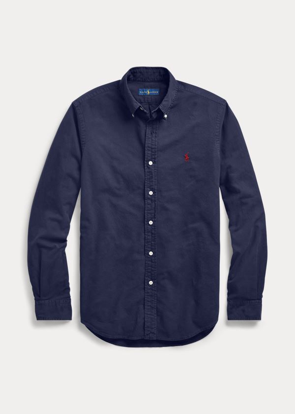 Ralph Lauren Garment-Dyed Oxford Shirt - All Fits Tmavě Blankyt | vS9FSTeJ