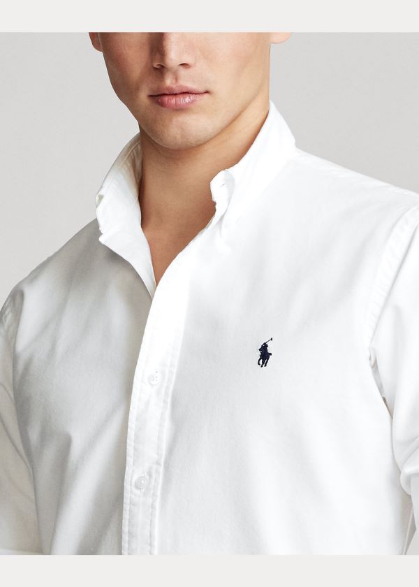 Ralph Lauren Garment-Dyed Oxford Shirt Bílé | BXQVEwAU