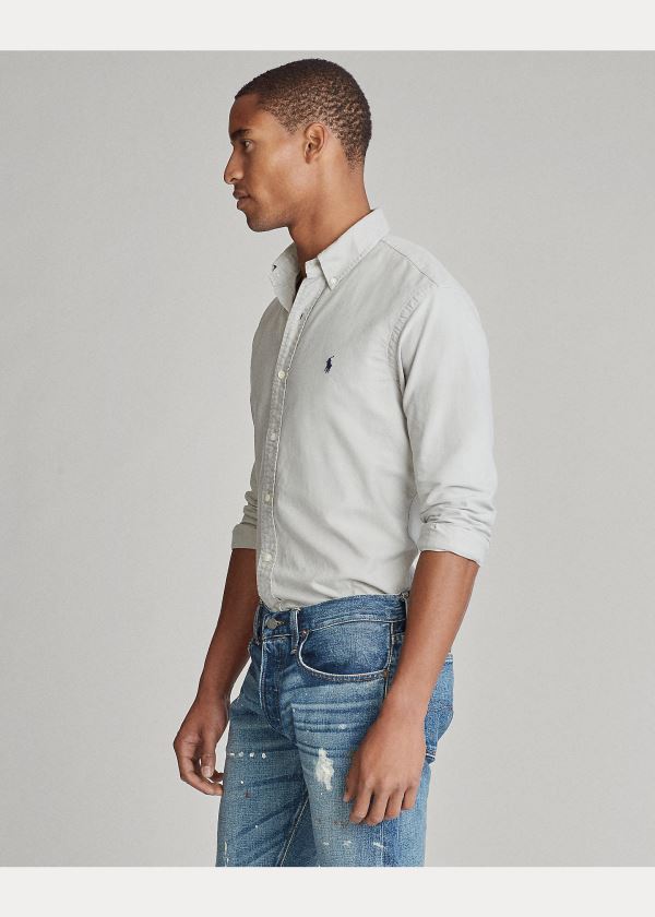 Ralph Lauren Garment-Dyed Oxford Shirt Šedé | T4GNjab0