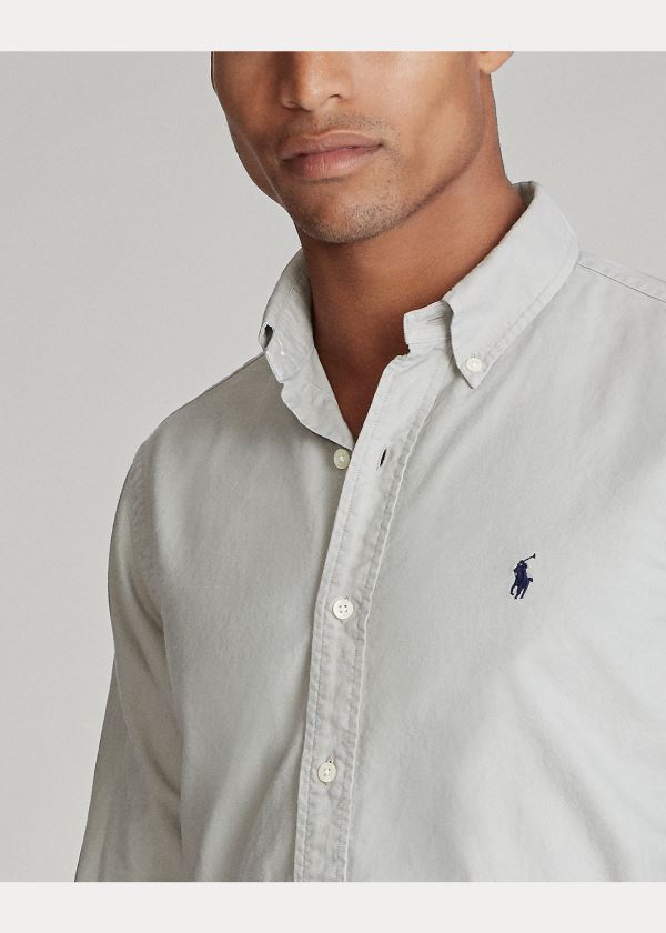 Ralph Lauren Garment-Dyed Oxford Shirt Šedé | T4GNjab0