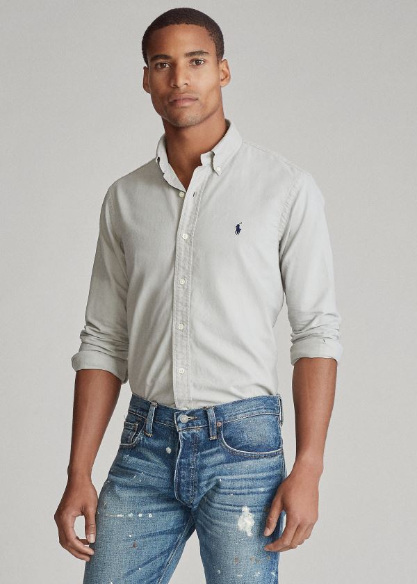 Ralph Lauren Garment-Dyed Oxford Shirt Šedé | T4GNjab0