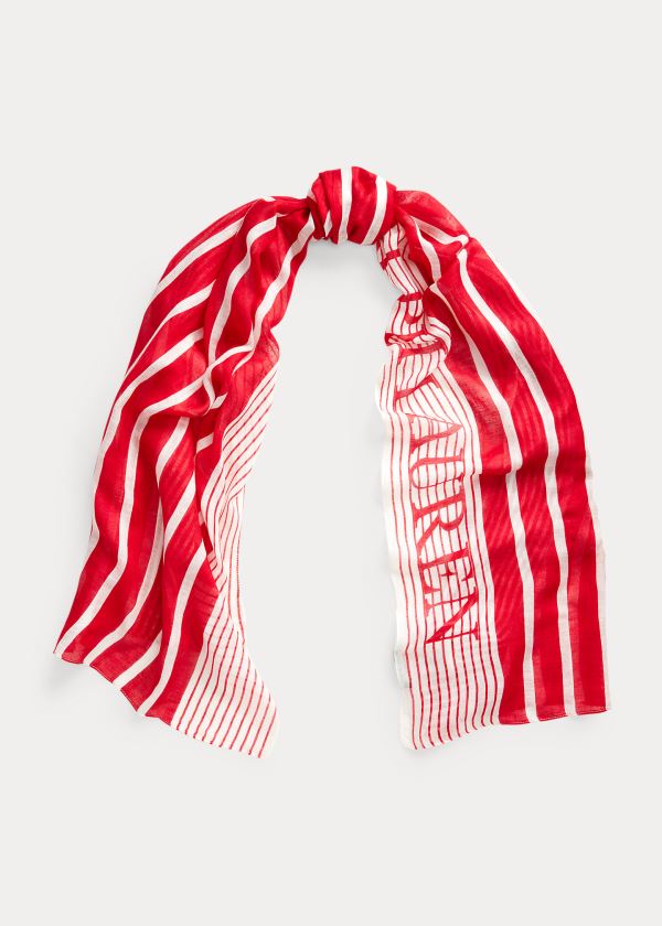 Ralph Lauren Giada Modal-Linen Scarf Červené | P8i90RTs