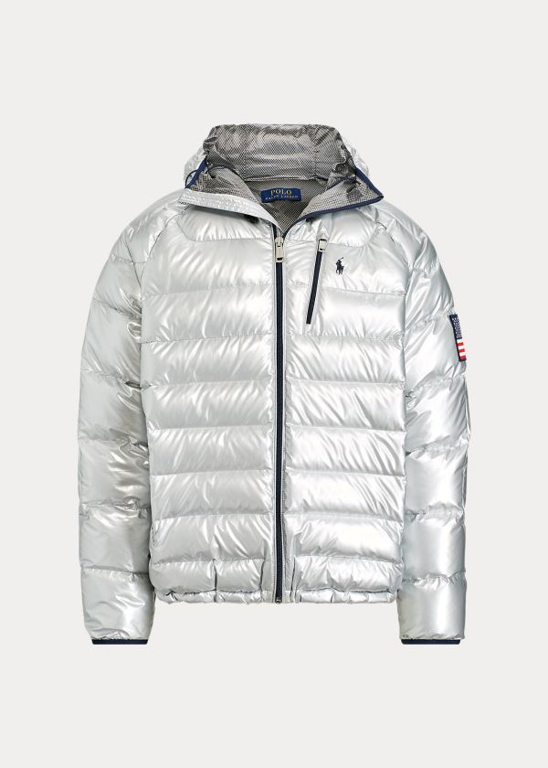 Ralph Lauren Glacier Heated Down Jacket Stříbrné | MKbbJ6Cn