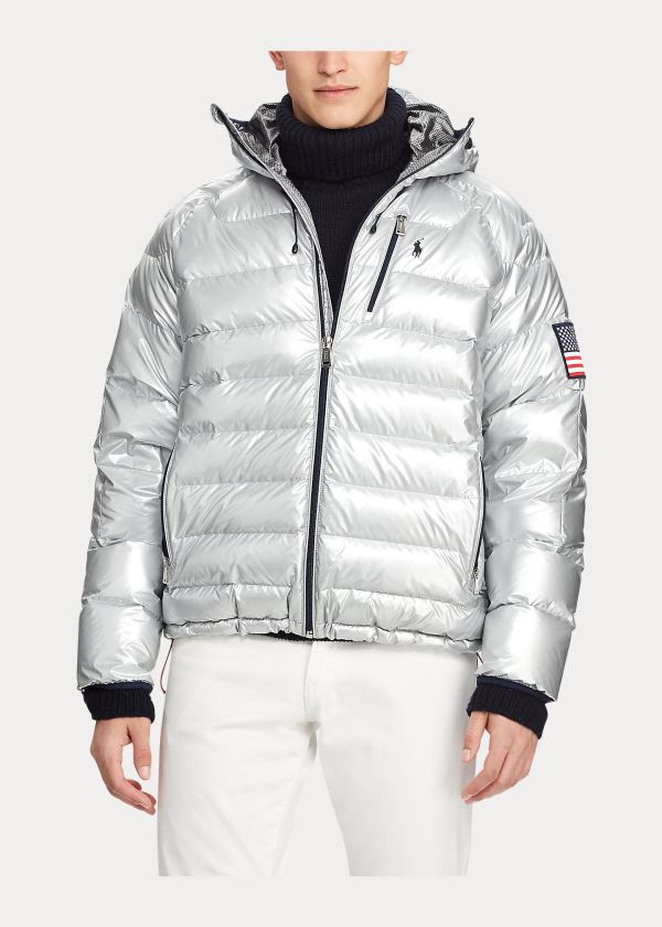 Ralph Lauren Glacier Heated Down Jacket Stříbrné | MKbbJ6Cn