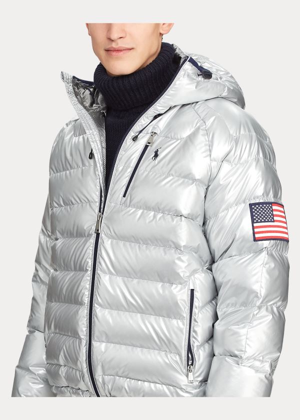 Ralph Lauren Glacier Heated Down Jacket Stříbrné | MKbbJ6Cn