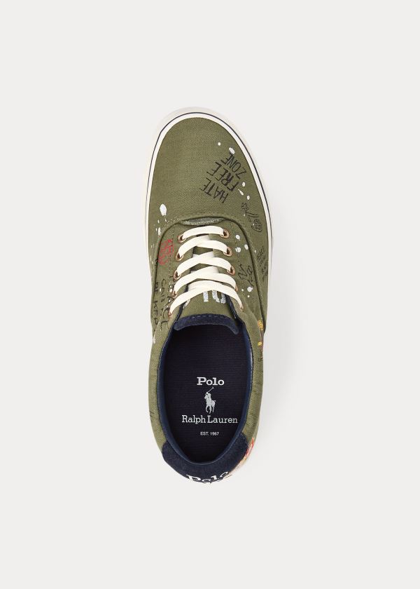 Ralph Lauren Graffiti Thorton Sneakers Zelene Viacfarebný | OQgzQaKT