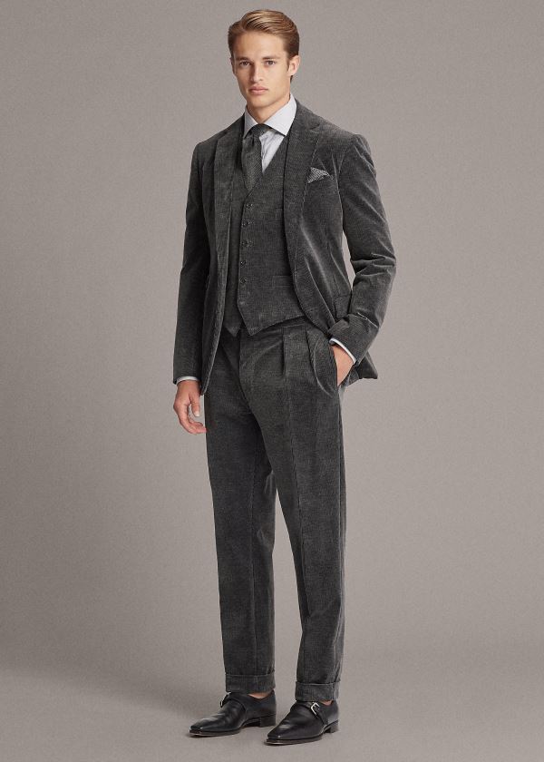 Ralph Lauren Gregory Corduroy Suit Trouser Šedé | qaIEwTLq