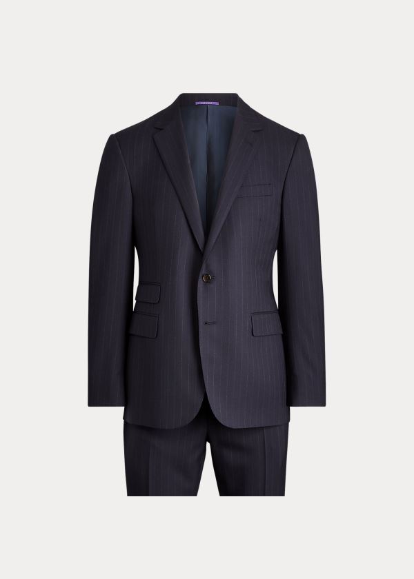 Ralph Lauren Gregory Pinstripe Wool Suit Tmavě Blankyt Krém | CupDu7SH