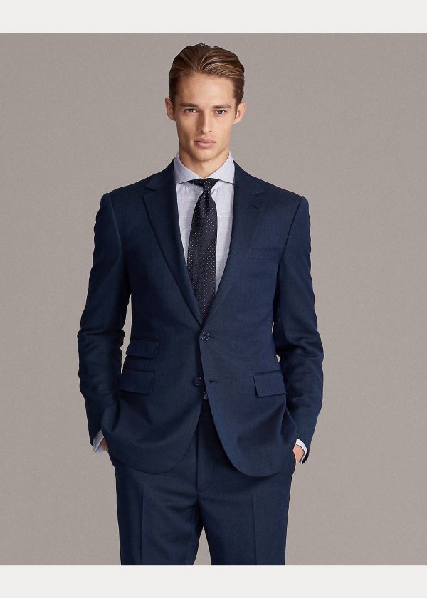 Ralph Lauren Gregory Stretch Birdseye Suit Královská Modrá Blankyt Černé | k41rNKeC