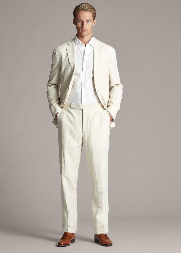 Ralph Lauren Gregory Twill Suit Trouser Krém | PUTfrfOO