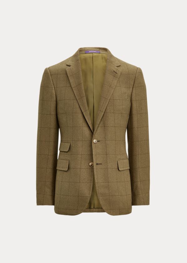 Ralph Lauren Gregory Windowpane Sportovní Coat Olivy Zelené | HvJ7WeWe