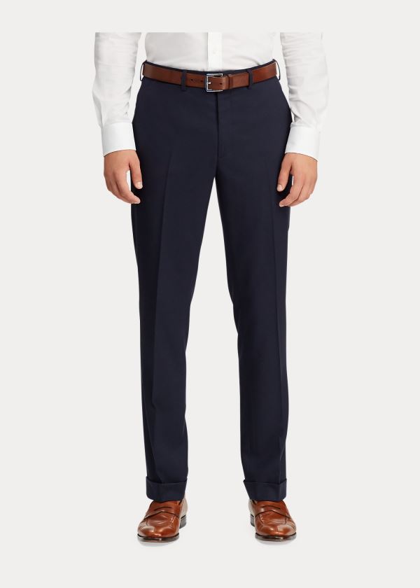 Ralph Lauren Gregory Wool Gabardine Trouser Tmavě Tmavě Blankyt | WFIuHdZJ