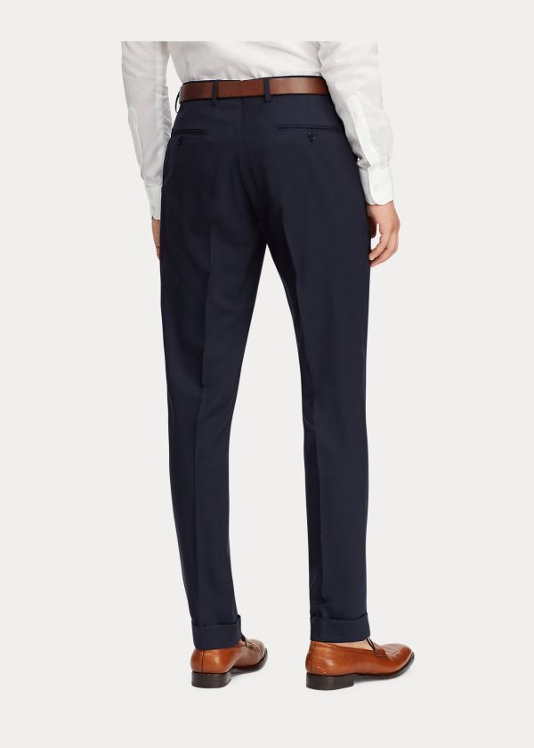 Ralph Lauren Gregory Wool Gabardine Trouser Tmavě Tmavě Blankyt | WFIuHdZJ