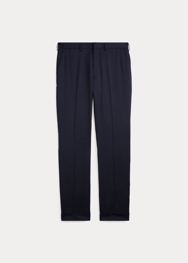 Ralph Lauren Gregory Wool Gabardine Trouser Tmavě Tmavě Blankyt | WFIuHdZJ