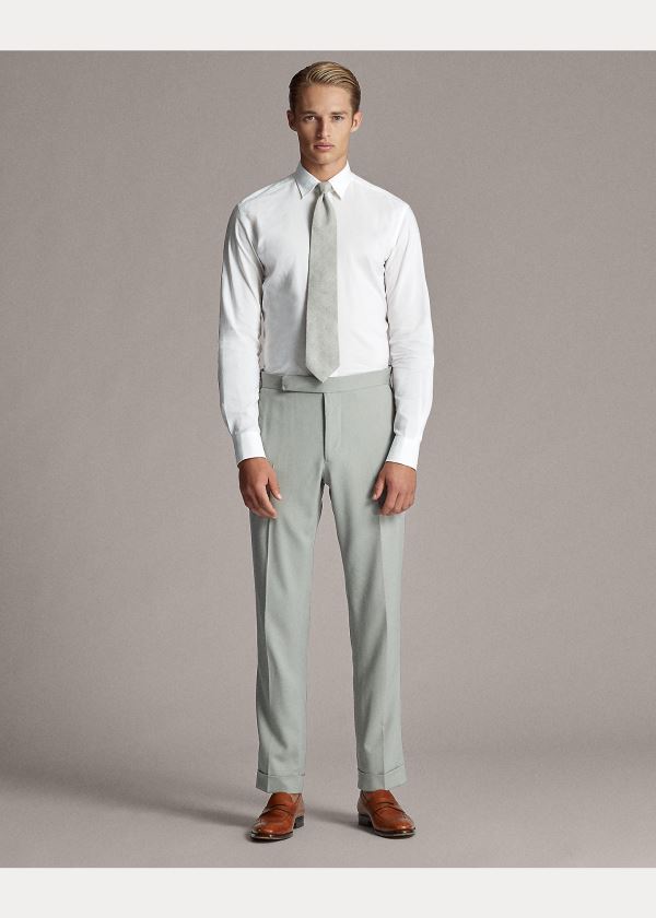 Ralph Lauren Gregory Wool Gabardine Trouser Šedé | etcs6yLg