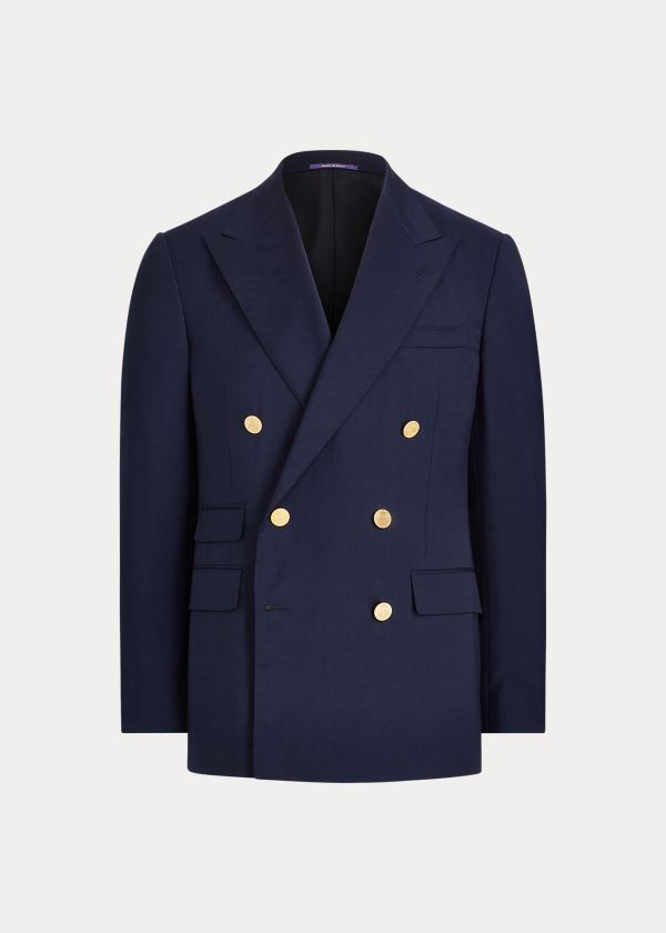 Ralph Lauren Gregory Wool Peak-Lapel Blazer Tmavě Blankyt | g48oR4tr