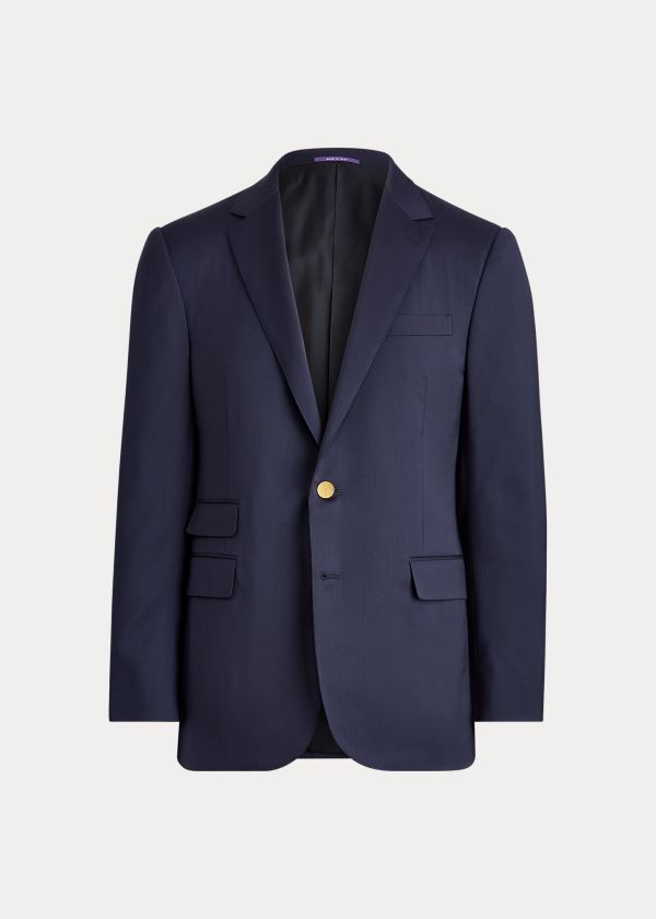 Ralph Lauren Gregory Wool Serge Blazer Tmavě Blankyt | WlemCCdH