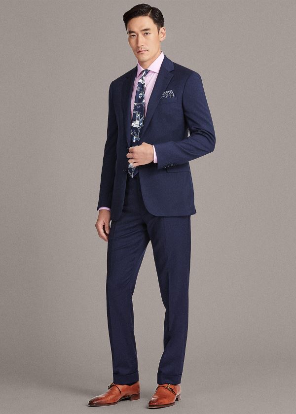 Ralph Lauren Gregory Wool Serge Suit Tmavě Blankyt | IqeIDmbw