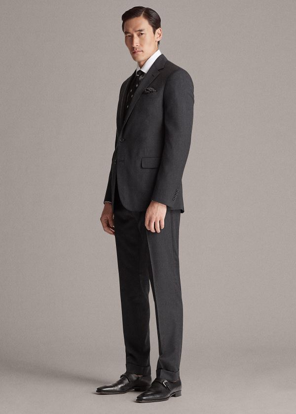 Ralph Lauren Gregory Wool Serge Suit Tmavě Šedé | vOyTixal