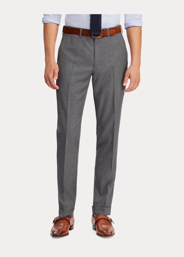 Ralph Lauren Gregory Wool Serge Trouser Šedé | IAsKzWLa