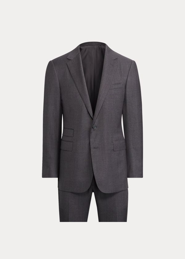 Ralph Lauren Gregory Wool Sharkskin Suit Tmavě Šedé | IWfAa3XI