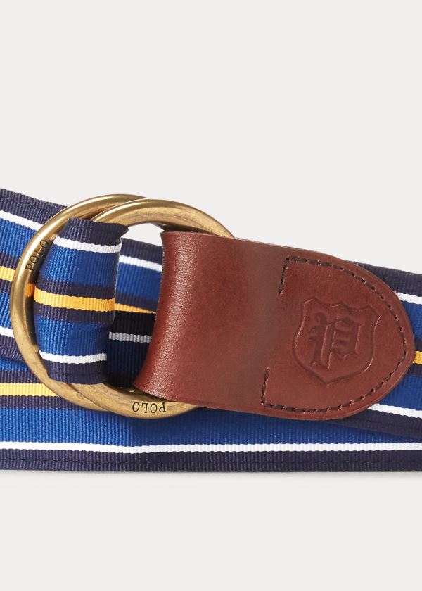 Ralph Lauren Grosgrain O-Ring Belt Bílé Královská Modrá Tmavě Blankyt Zlaté | ObX6Q76g