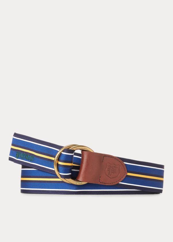 Ralph Lauren Grosgrain O-Ring Belt Bílé Královská Modrá Tmavě Blankyt Zlaté | ObX6Q76g