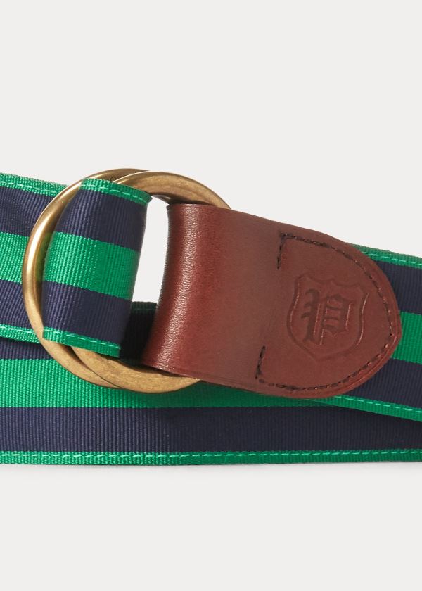 Ralph Lauren Grosgrain O-Ring Belt Tmavě Blankyt Zelene | ALV1GPTr