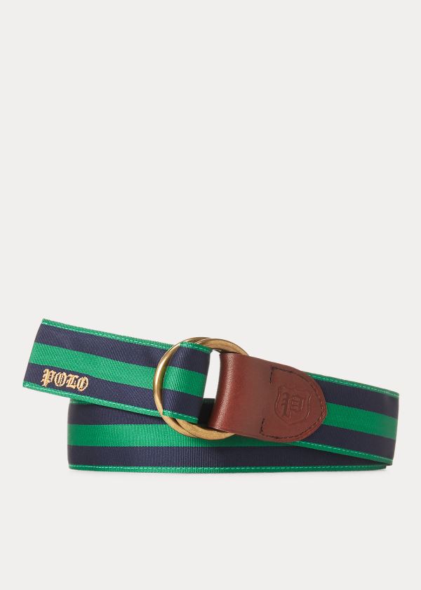 Ralph Lauren Grosgrain O-Ring Belt Tmavě Blankyt Zelene | ALV1GPTr